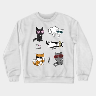 Funny cats with glasses Crewneck Sweatshirt